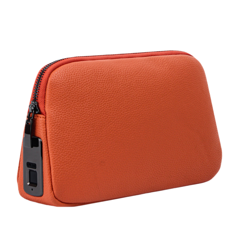 Fingerprint Lock Clutch — Anti-Theft Vegan Leather Purse for Women