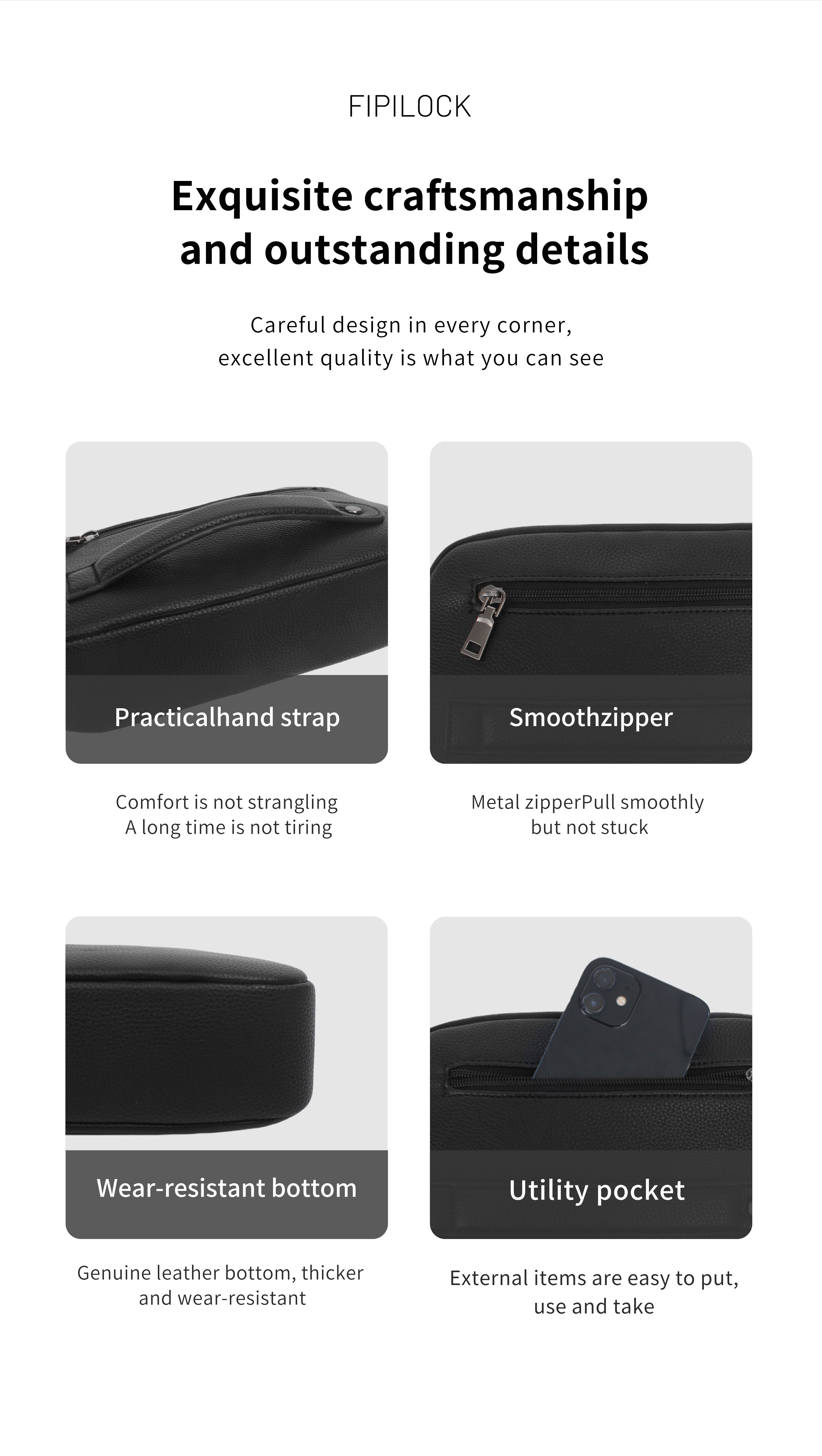 Fingerprint Lock Clutch — Anti-Theft Vegan Leather Purse for Women