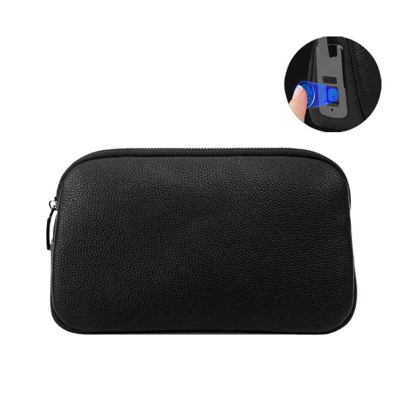 Fingerprint Lock Clutch — Anti-Theft Vegan Leather Purse for Women