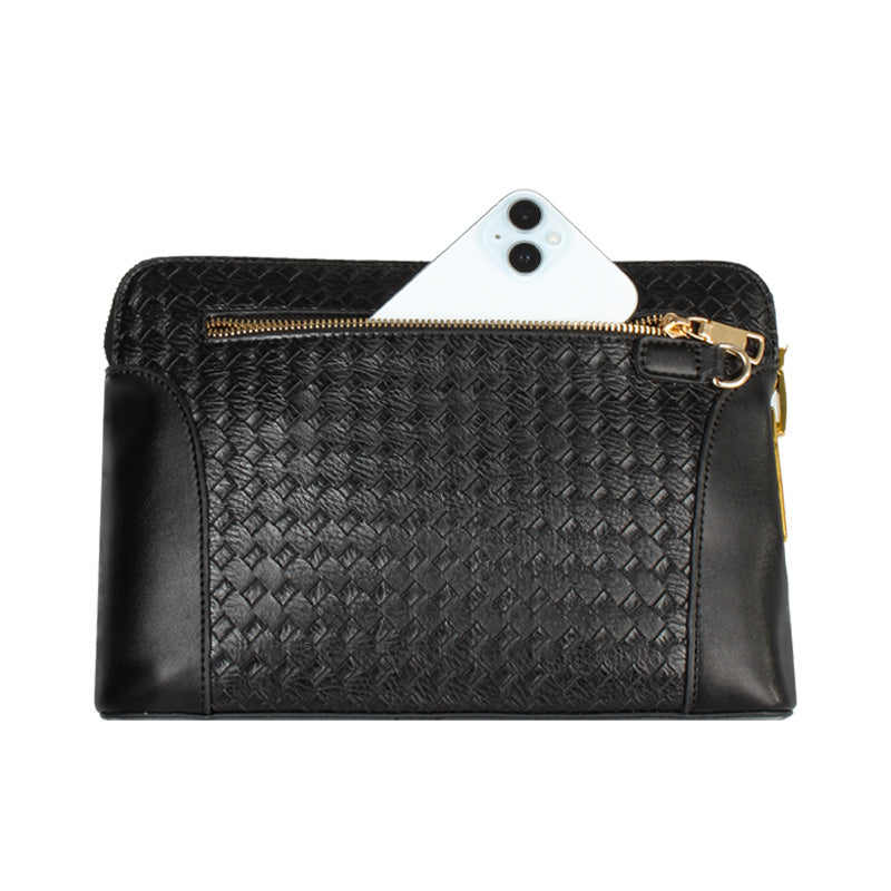 Men's Leather Clutch Fingerprint Lock Wristlet Secure Stylish Design with Fingerprint Lock for Added Security Ideal for Everyday Use