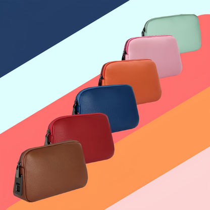 Fingerprint Lock Clutch — Anti-Theft Vegan Leather Purse for Women