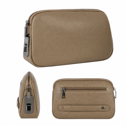 Fingerprint Lock Clutch — Anti-Theft Vegan Leather Purse for Women