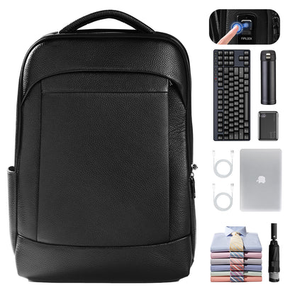 Vanguard One - Leather Fingerprint Unlock Backpack