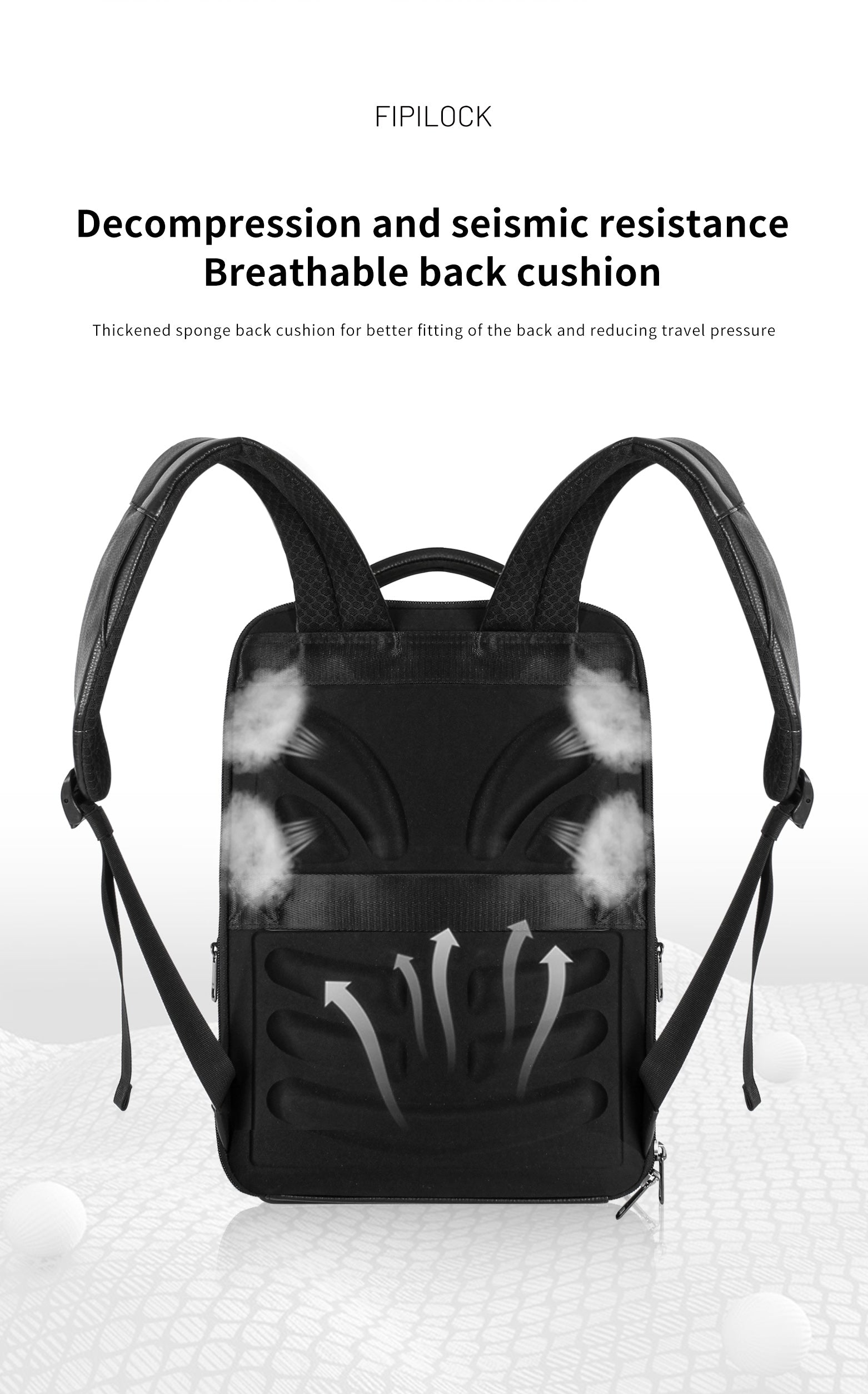 Full-Grain Leather Fingerprint Business-Casual Backpack