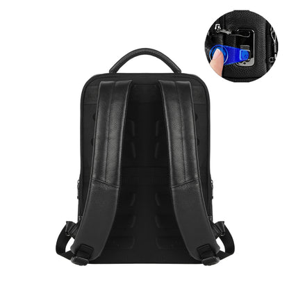 Full-Grain Leather Fingerprint Business-Casual Backpack