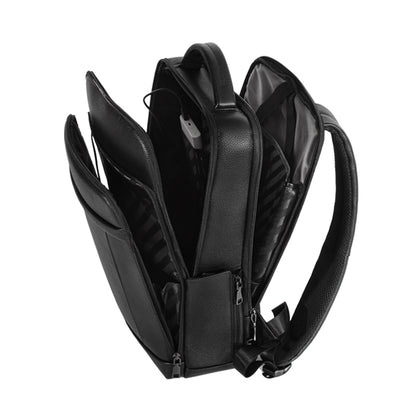 Full-Grain Leather Fingerprint Business-Casual Backpack
