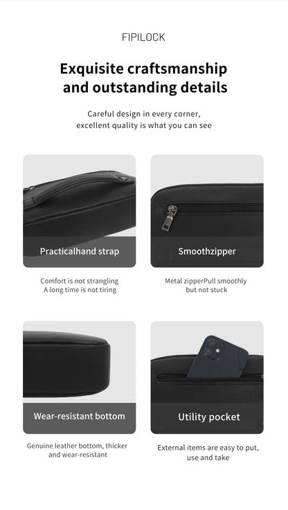 Fingerprint Lock Clutch — Anti-Theft Vegan Leather Purse for Women