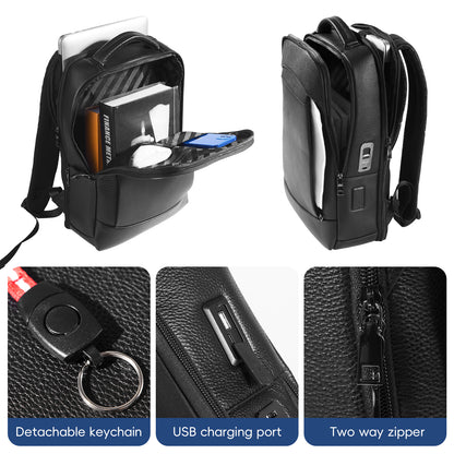 Vanguard One - Leather Fingerprint Unlock Backpack