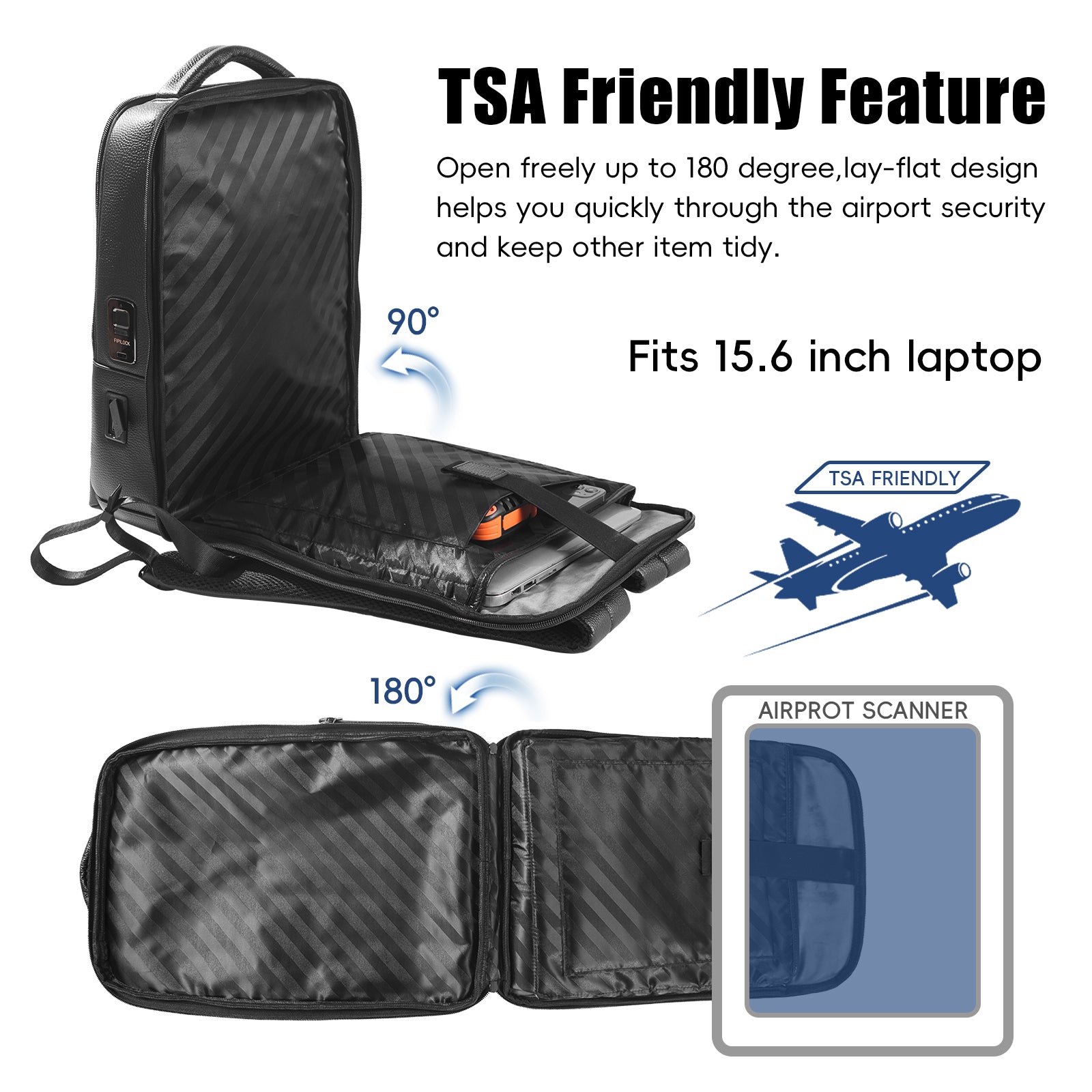 Vanguard One - Leather Fingerprint Unlock Backpack