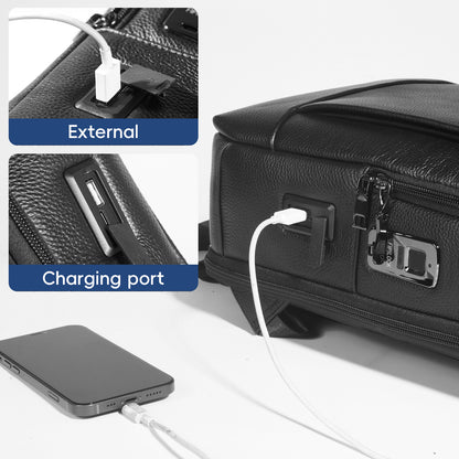 Vanguard One - Leather Fingerprint Unlock Backpack
