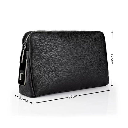 Hermès Orange Fingerprint Lock Leather Clutch