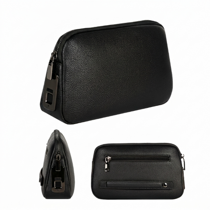 Fingerprint Lock Clutch — Anti-Theft Vegan Leather Purse for Women