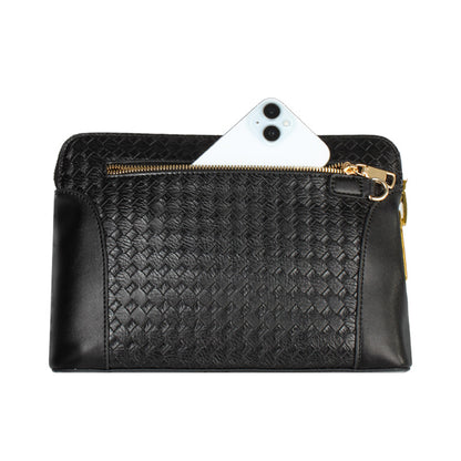 Men's Leather Clutch Fingerprint Lock Wristlet Secure Stylish Design with Fingerprint Lock for Added Security Ideal for Everyday Use