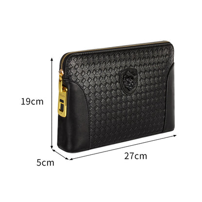 Men's Leather Clutch Fingerprint Lock Wristlet Secure Stylish Design with Fingerprint Lock for Added Security Ideal for Everyday Use