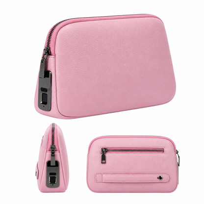 Fingerprint Lock Clutch — Anti-Theft Vegan Leather Purse for Women