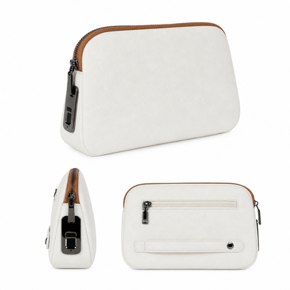 Fingerprint Lock Clutch — Anti-Theft Vegan Leather Purse for Women