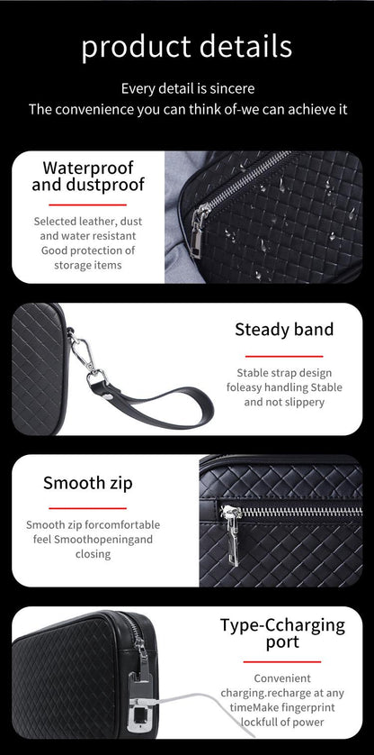 Business Men's Anti-Theft Bag  | Fingerprint Lock Clutch