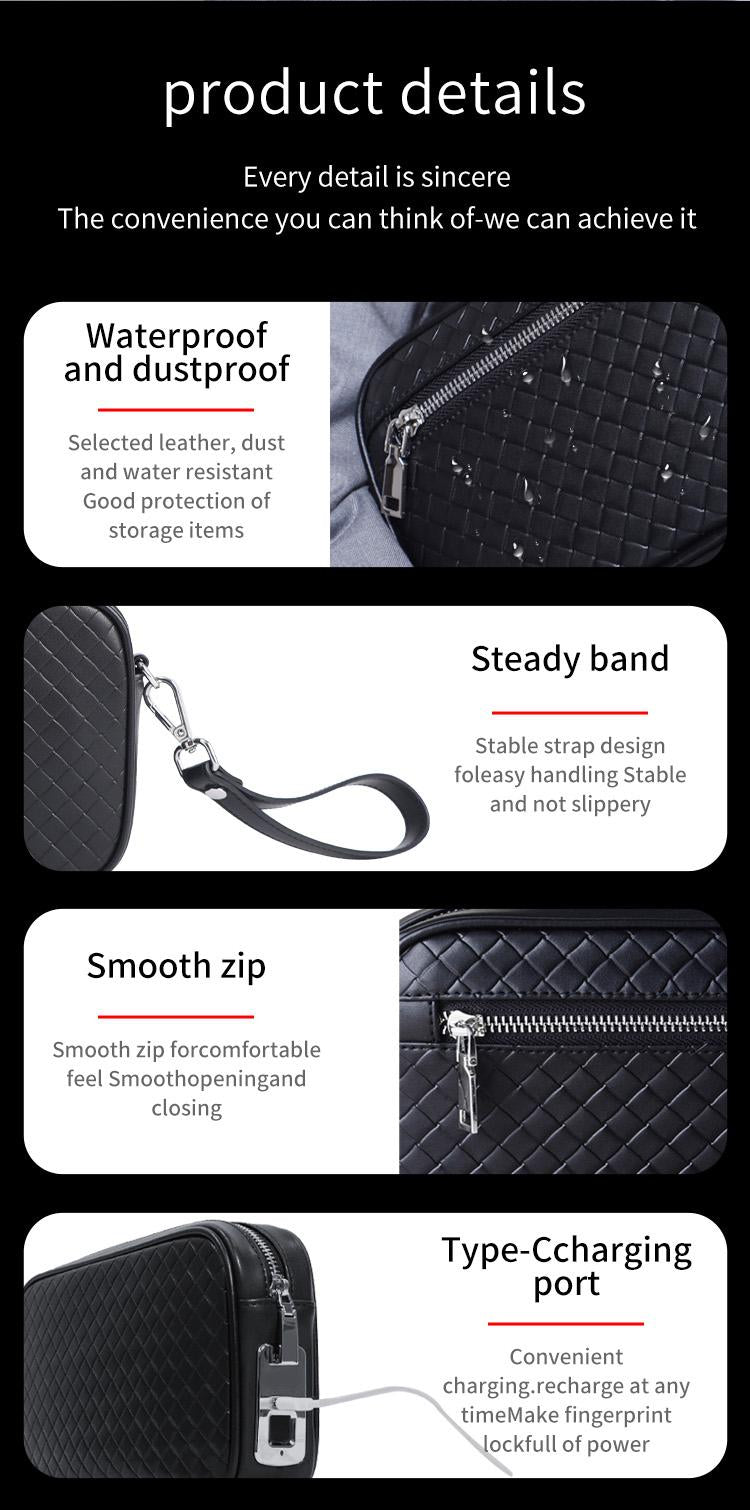 Business Men's Anti-Theft Bag  | Fingerprint Lock Clutch